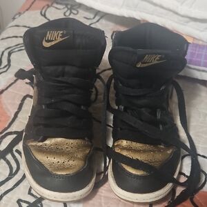 Nike Black and Gold Sneakers